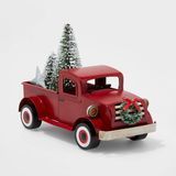 क्रिसमस ट्री डेकोरेटिव फिगर रेड के साथ छोटा ट्रक