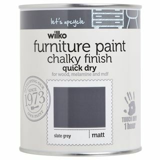 Wilko क्विक ड्राई चॉकी फर्नीचर पेंट (स्लेट ग्रे)