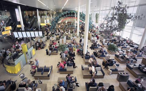 Schiphol Airport प्रस्थान लाउंज, एम्स्टर्डम