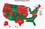 यह नक्शा राज्य द्वारा लोगों की पसंदीदा क्रिसमस डेसर्ट दिखाता है